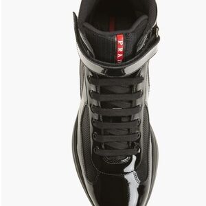 Prada America's Cup Is Patent Leather High-Top Sneakers - Men's Sz 12 Cut Small
